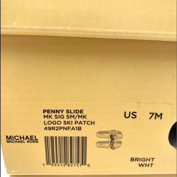 Michael Kors Penny Slide Flip Flops Ski Patch - Picture 11 of 12